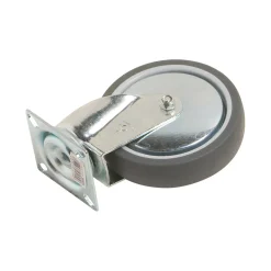 Rotella sterzante con piastra e cuscinetto radente Ø 100 mm 55 kg