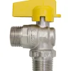 Rubinetto a sfera per gas 1/2" MM a squadra