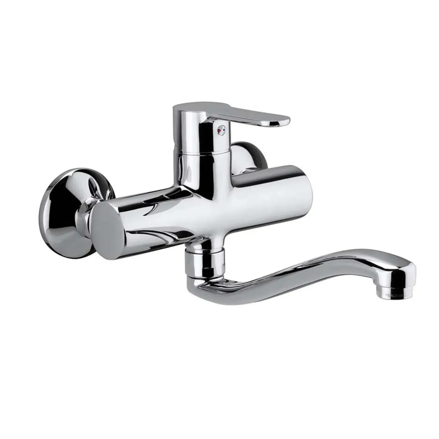 Rubinetto cucin monoc. lavello a muro linea blu cromo