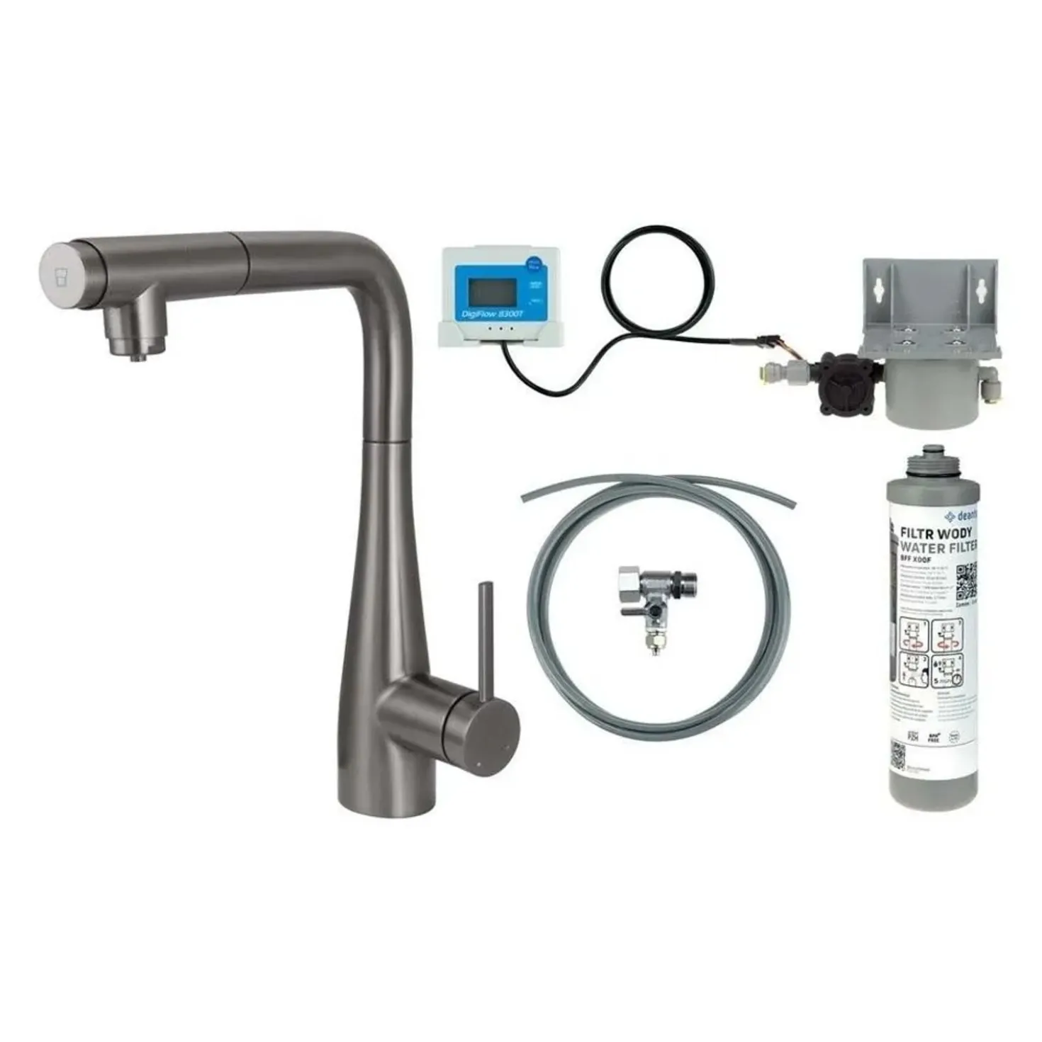 Rubinetto cucina Idrostile bocca estraibile filtro titanio