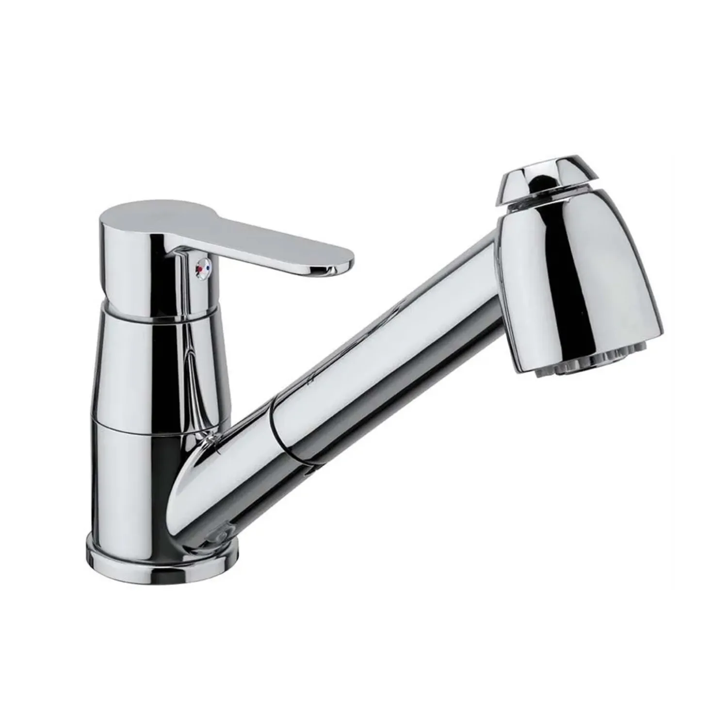 Rubinetto cucina monoc. lavello con doccia estraibile linea blu cromo