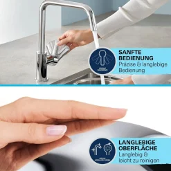 Rubinetto cucina monocomando per Grohe Get cromo