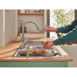 Rubinetto cucina monocomando Grohe Quickfix Startedge doccetta estraibile cromo