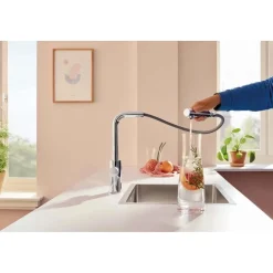 Rubinetto cucina monocomando Grohe Blue Pure Minta doccetta estraibile cromo