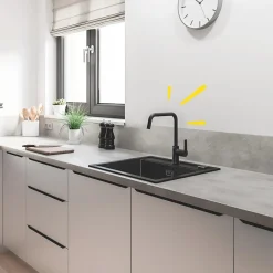 Rubinetto cucina monocomando Grohe canna alta per Start nero