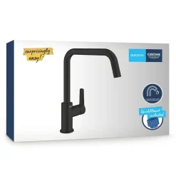 Rubinetto cucina monocomando Grohe canna alta per Start nero