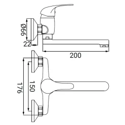 Rubinetto cucina monocomando a muro Fast cromo