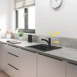 Rubinetto cucina monocomando Grohe canna bassa per Start nero