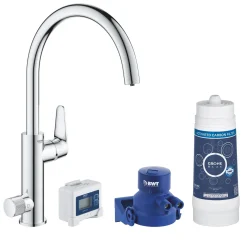 Rubinetto cucina monocomando Grohe Blue Pure BauCurve starter kit cromo