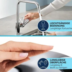 Rubinetto cucina monocomando per Grohe Start Edge cromo