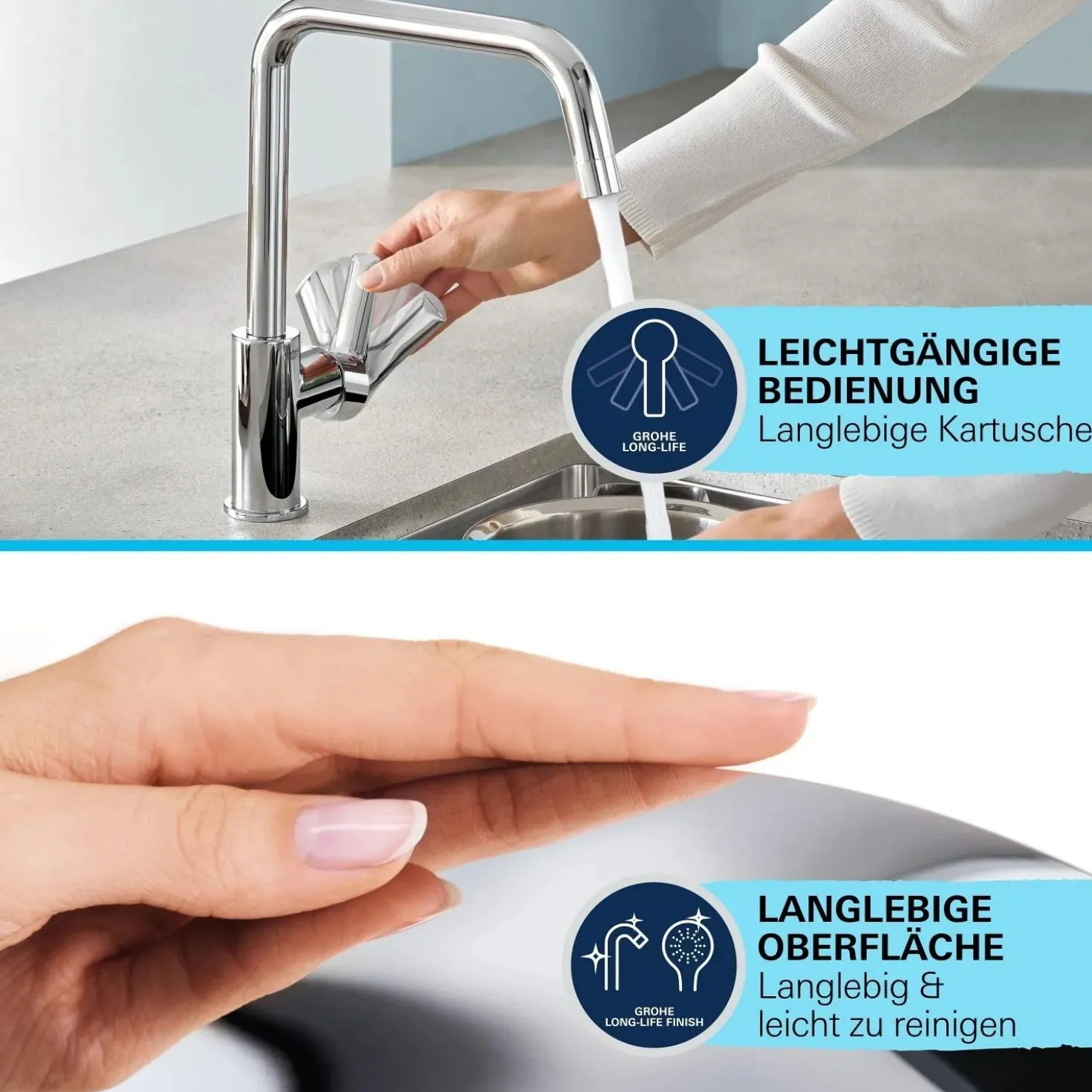 Rubinetto cucina monocomando per Grohe Start Edge cromo