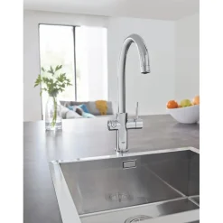Rubinetto cucina monocomando canna alta per Grohe Blue Home Start cromo