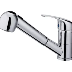 Rubinetto cucina monocomando canna bassa con doccetta Kiara cromo