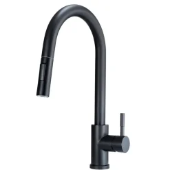 Rubinetto da cucina bocca estraibile 2 getti Idrostile Lima nero