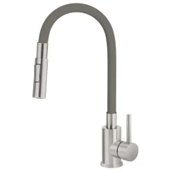 Rubinetto da cucina con bocca elastica 2 getti Idrostile antracite