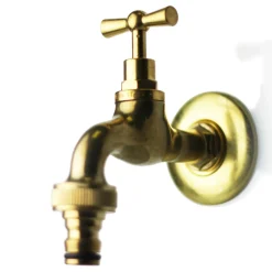 Rubinetto da esterno ornamentale in ottone lucido R1 13 mm (1/2")