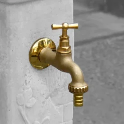 Rubinetto da esterno ornamentale in ottone lucido R1 13 mm (1/2