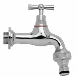 Rubinetto da esterno ornamentale in ottone cromato R1 C 13 mm (1/2")