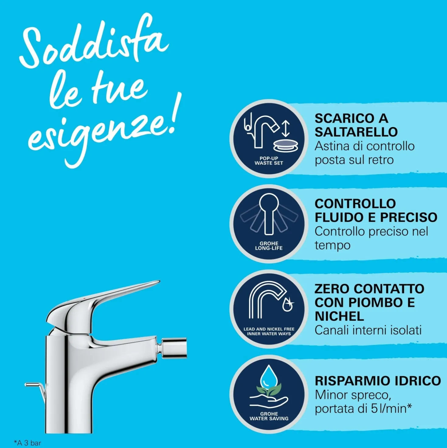 Rubinetto per bidet Swift cromo