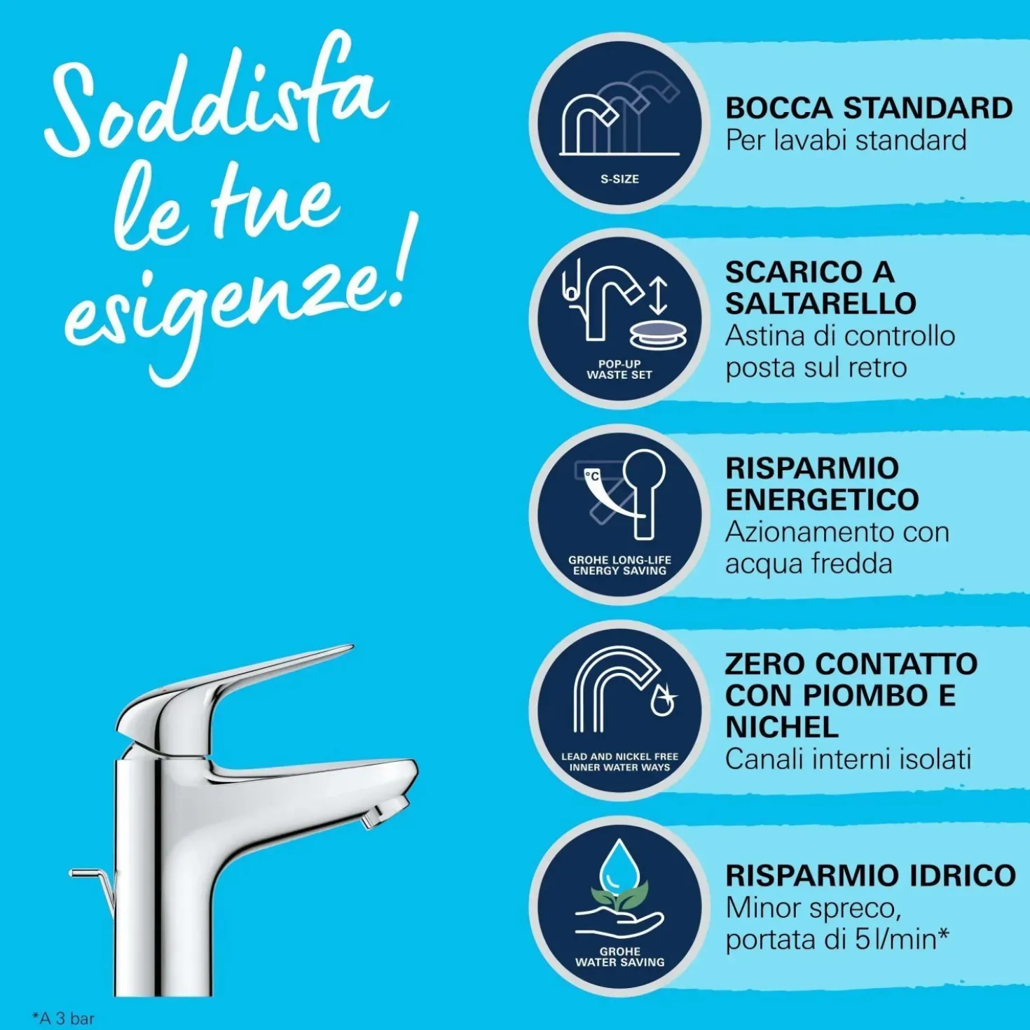 Rubinetto per bidet Swift cromo