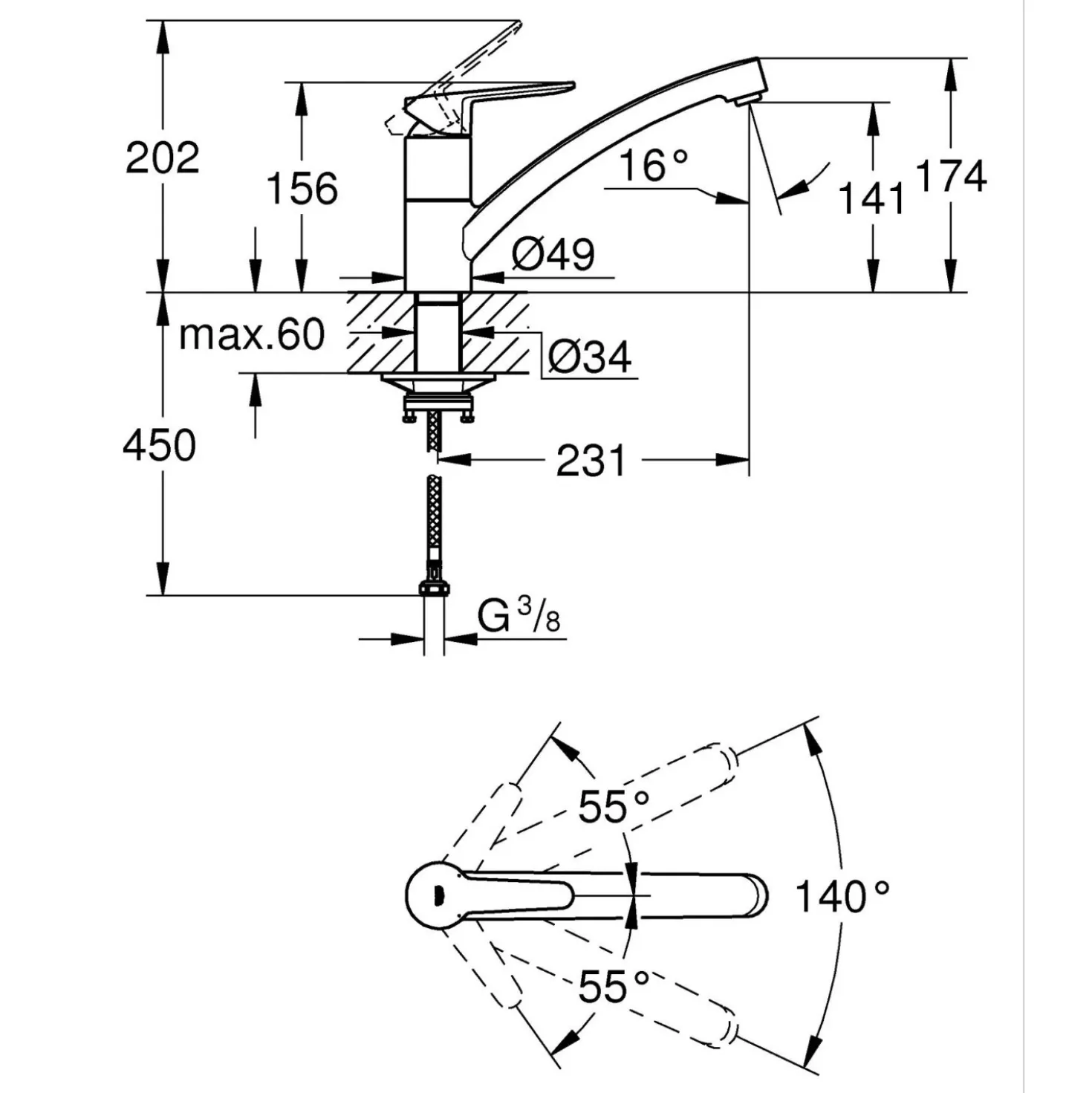 Rubinetto per cucina monocomando Grohe Start Eco