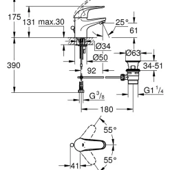 Rubinetto per lavabo Grohe Swift cromo