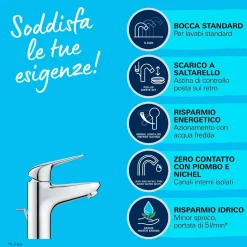 Rubinetto per lavabo Swift tg S cromo