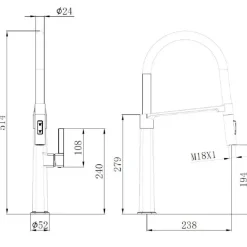 Rubinetto per lavabo Tokyo quadrato cromo