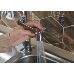 Rubinetto snodabile per lavabo argento