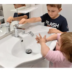 Rubinetto snodabile per lavabo argento