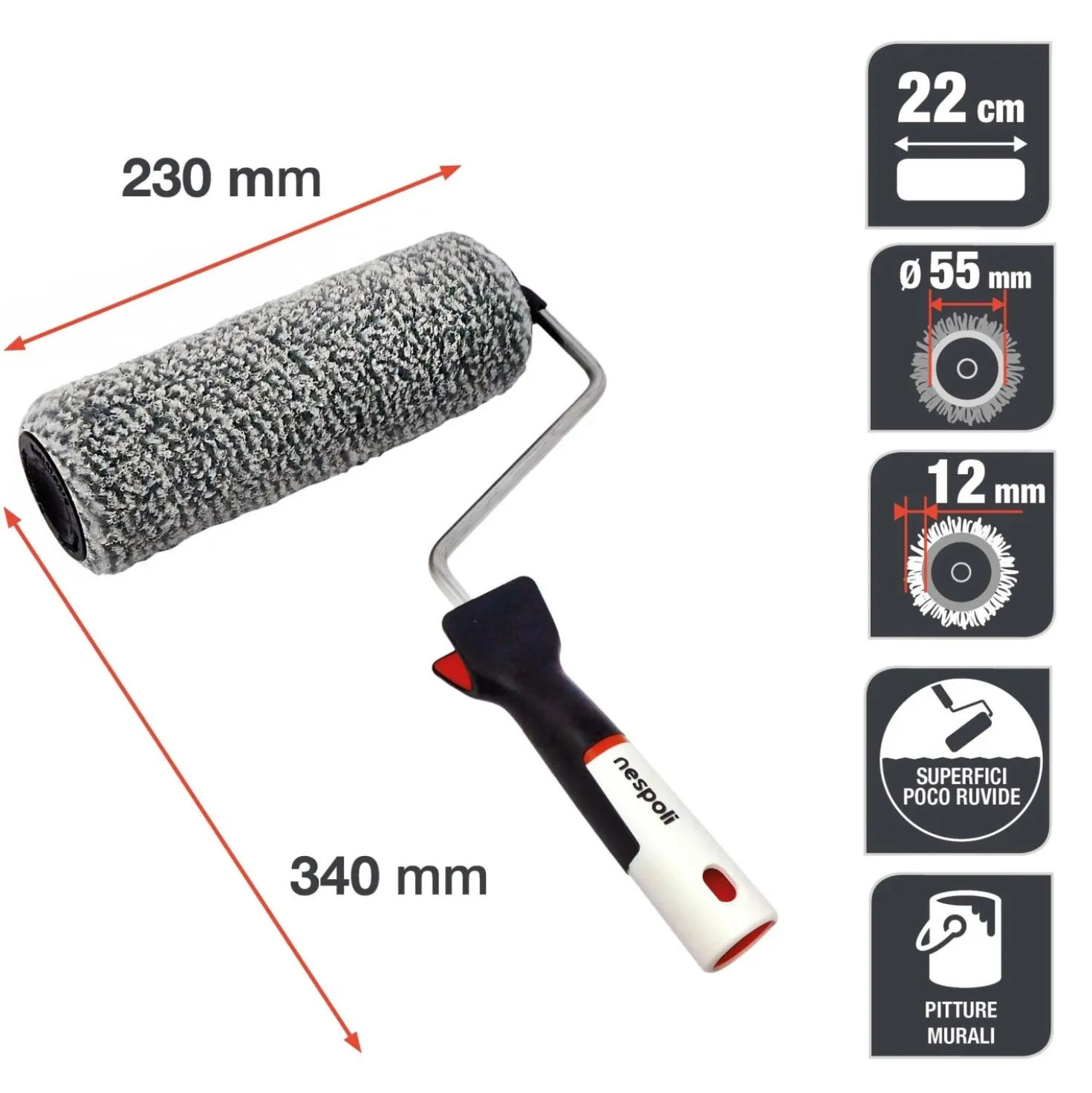 Rullo per pittura Rollmatic Teflon Soft Touch sup poco ruvide 22 cm