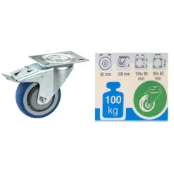 Ruota comfort in tpe arresto completo p/ 100 kg
