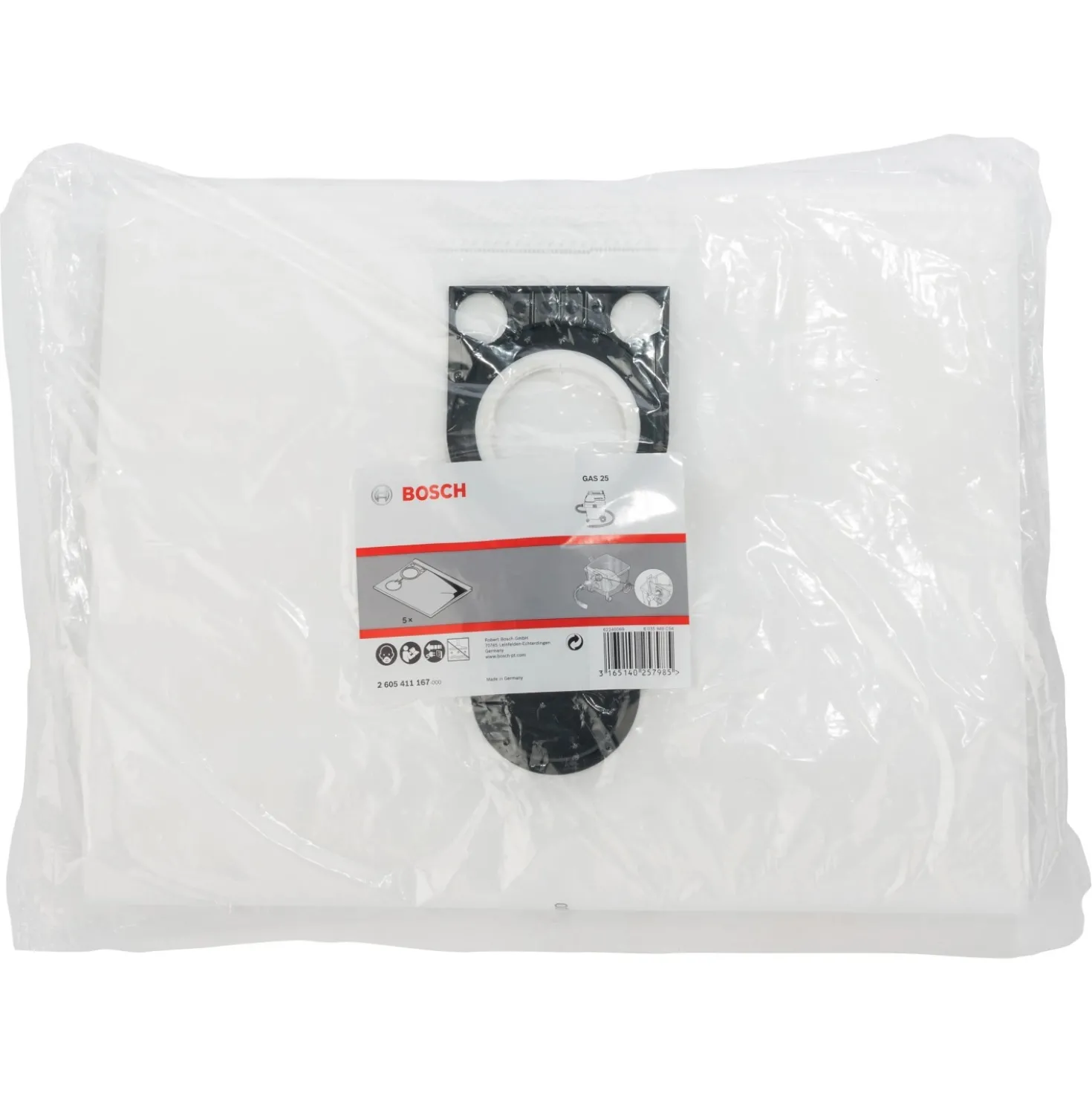 Sacchetti filtro aspiratore Bosch in tessuto 5 pz