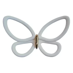 Sagome adesive 3D farfalle bianche metallo