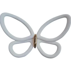 Sagome adesive 3D farfalle bianche metallo
