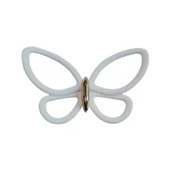 Sagome adesive 3D farfalle bianche metallo