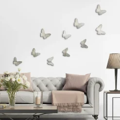 Sagome adesive 3D farfalle argento
