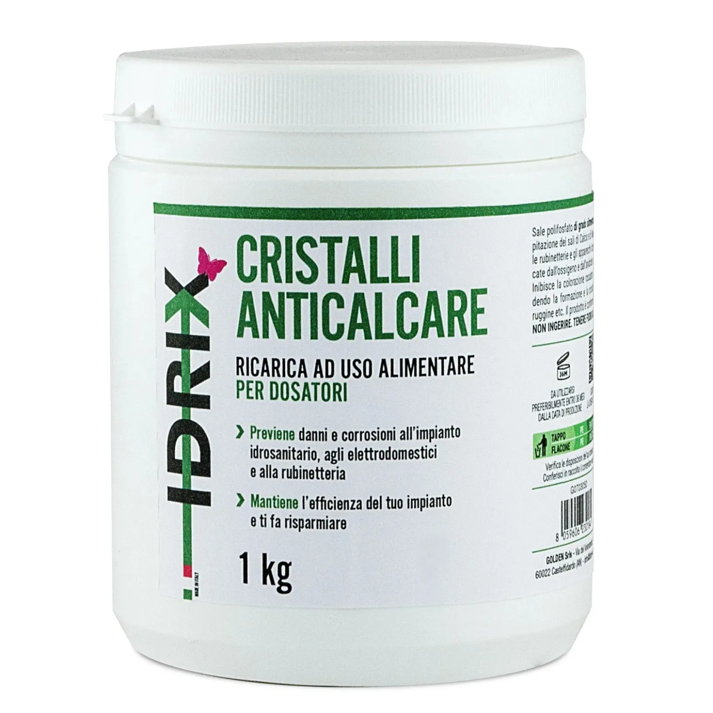 Sali polisfosfati in cristalli anticalcare per dosatori proporzionali