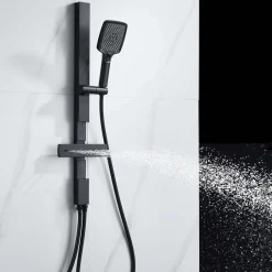 Saliscendi doccia aQuasanit Horizon nero con body jets e doccetta 3 getti