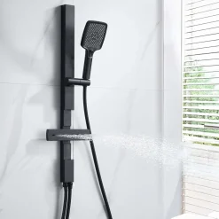 Saliscendi doccia aQuasanit Horizon nero con body jets e doccetta 3 getti