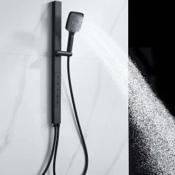 Saliscendi doccia aQuasanit Horizon nero con body jets e doccetta 3 getti