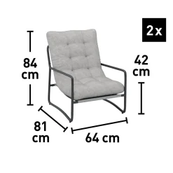 Salotto da balcone Patterson acc e Textilen cuscini poliestere 2 posti