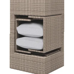 Salotto da esterno Mini Olea in acciaio e rattan grigio 2 posti