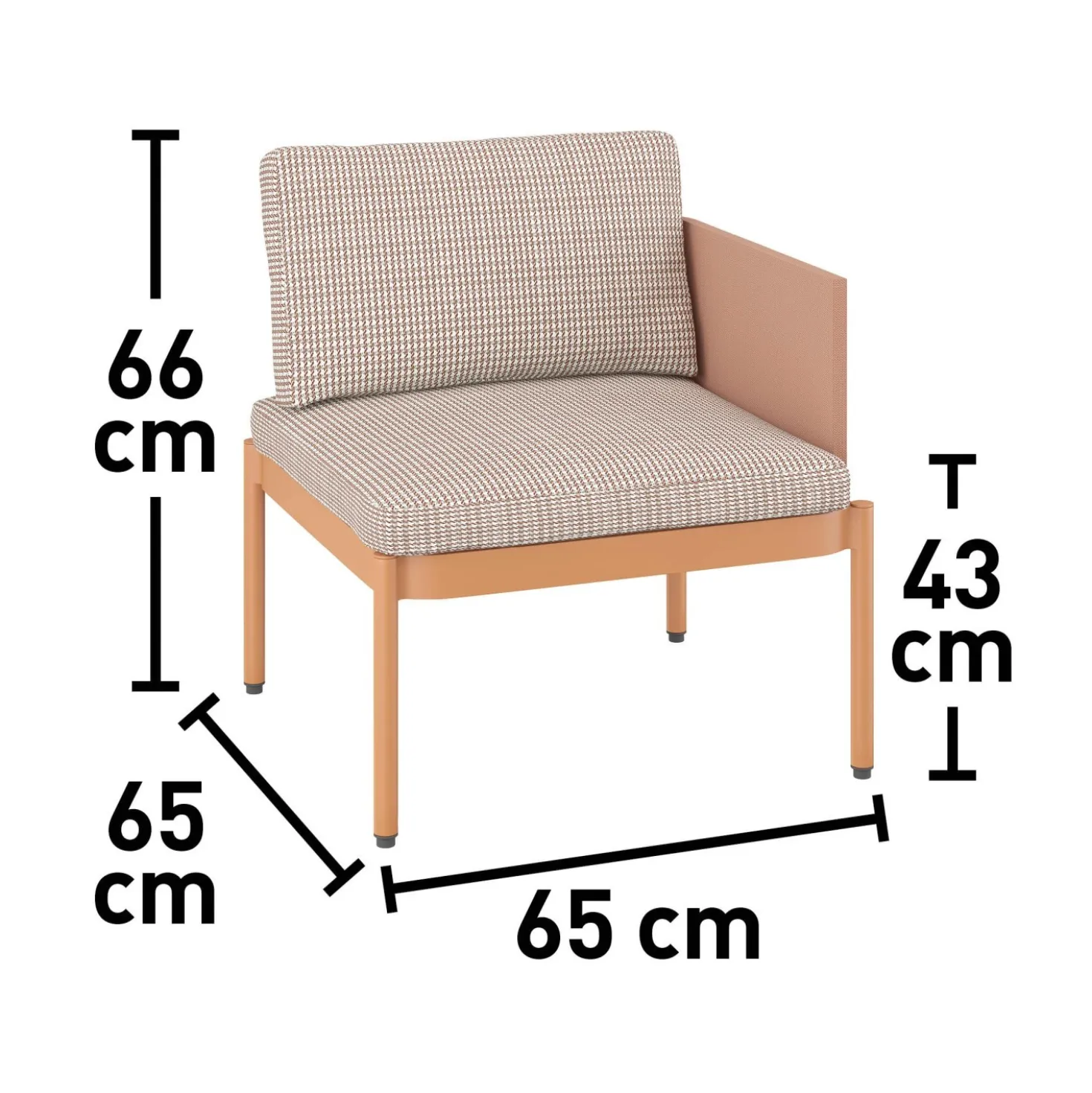 Salotto da esterno Redcliffe in alluminio colore arancione 2 posti