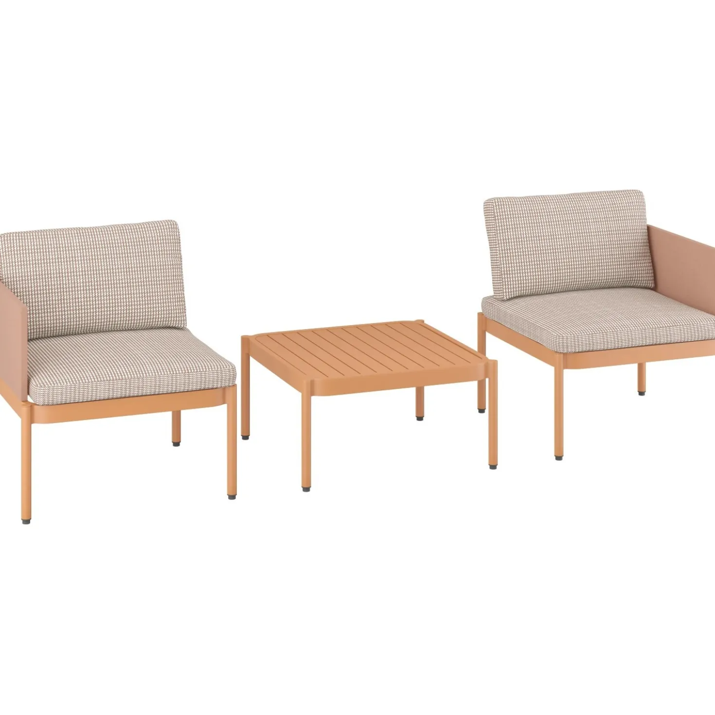 Salotto da esterno Redcliffe in alluminio colore arancione 2 posti