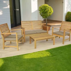 Salotto da giardino Alfenas in legno di acacia 4 posti