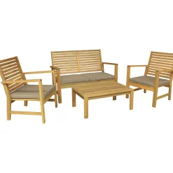 Salotto da giardino Alfenas in legno di acacia 4 posti