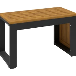 Salotto da giardino angolare Lipson in alluminio con inserti in legno 4 posti