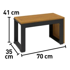 Salotto da giardino angolare Lipson in alluminio con inserti in legno 4 posti