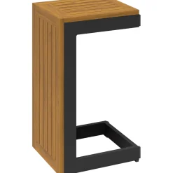 Salotto da giardino angolare Lipson in alluminio con inserti in legno 4 posti